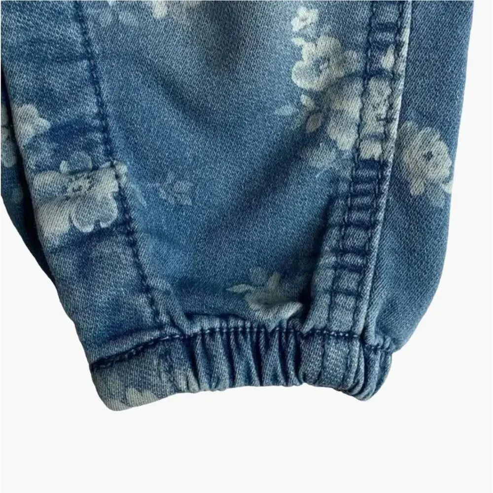 OshKosh B'Gosh Overalls Infant Girls Size 6 Months denim jeans Pants Gold Belt F
